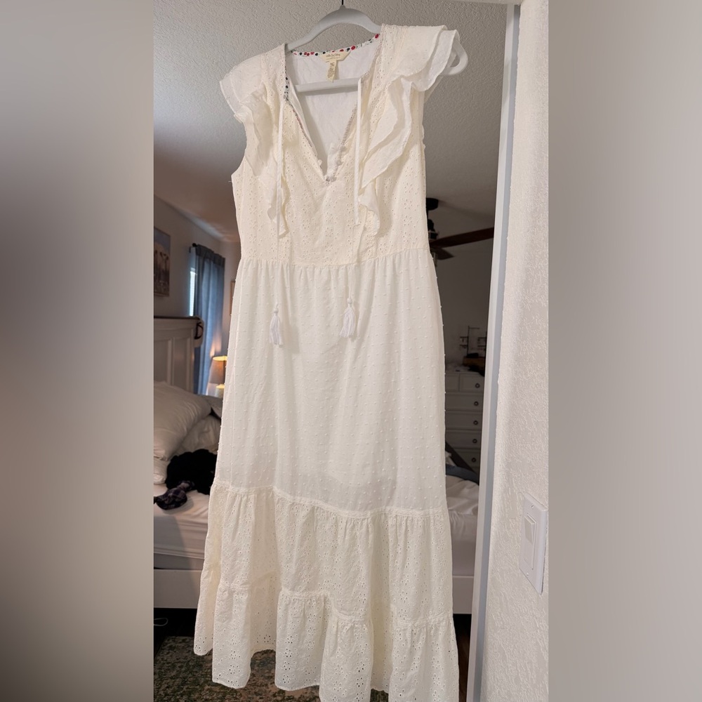 Matilda Jane Midi Off-White Ruffled Dress